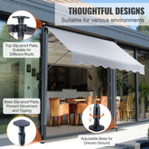 Manual Retractable Awning 78" Outdoor Patio Sunshade Shelter Adjustable Door Window Canopy with 39" Sun Shade Curtain for Backyard Garden Balcony